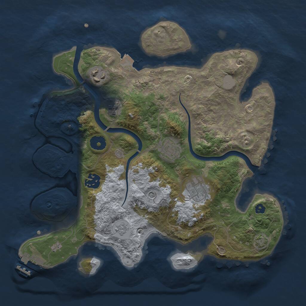 Rust Map: Procedural Map, Size: 3000, Seed: 717192, 10 Monuments