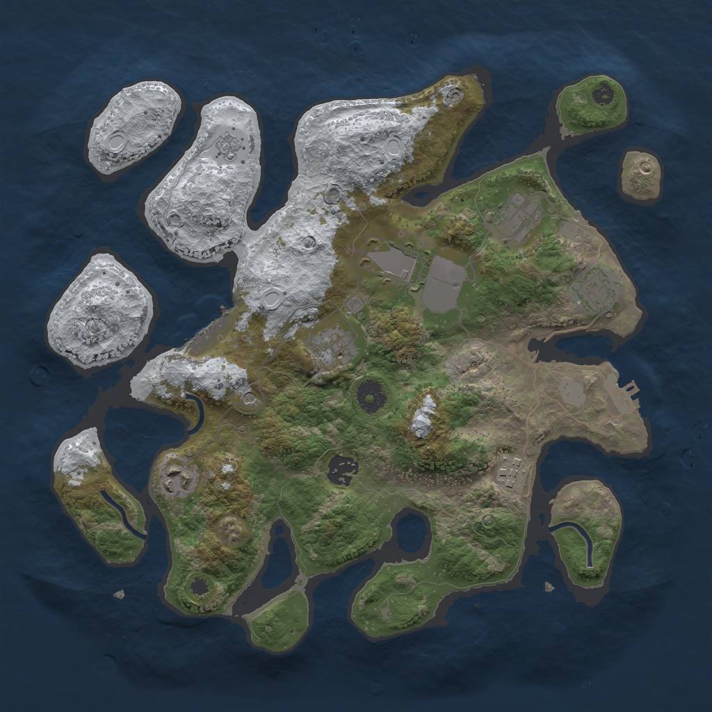 Rust Map: Procedural Map, Size: 3500, Seed: 5888, 16 Monuments