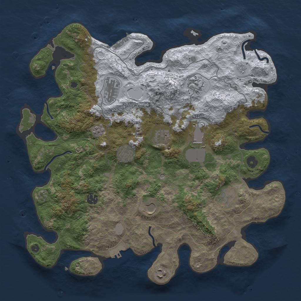 Rust Map: Procedural Map, Size: 4000, Seed: 82283, 19 Monuments