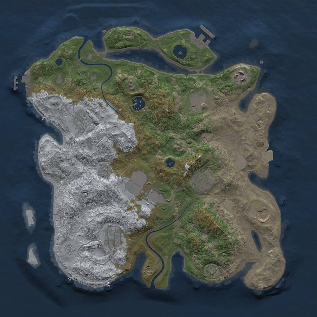 Rust Map: Procedural Map, Size: 3500, Seed: 1422462628, 15 Monuments