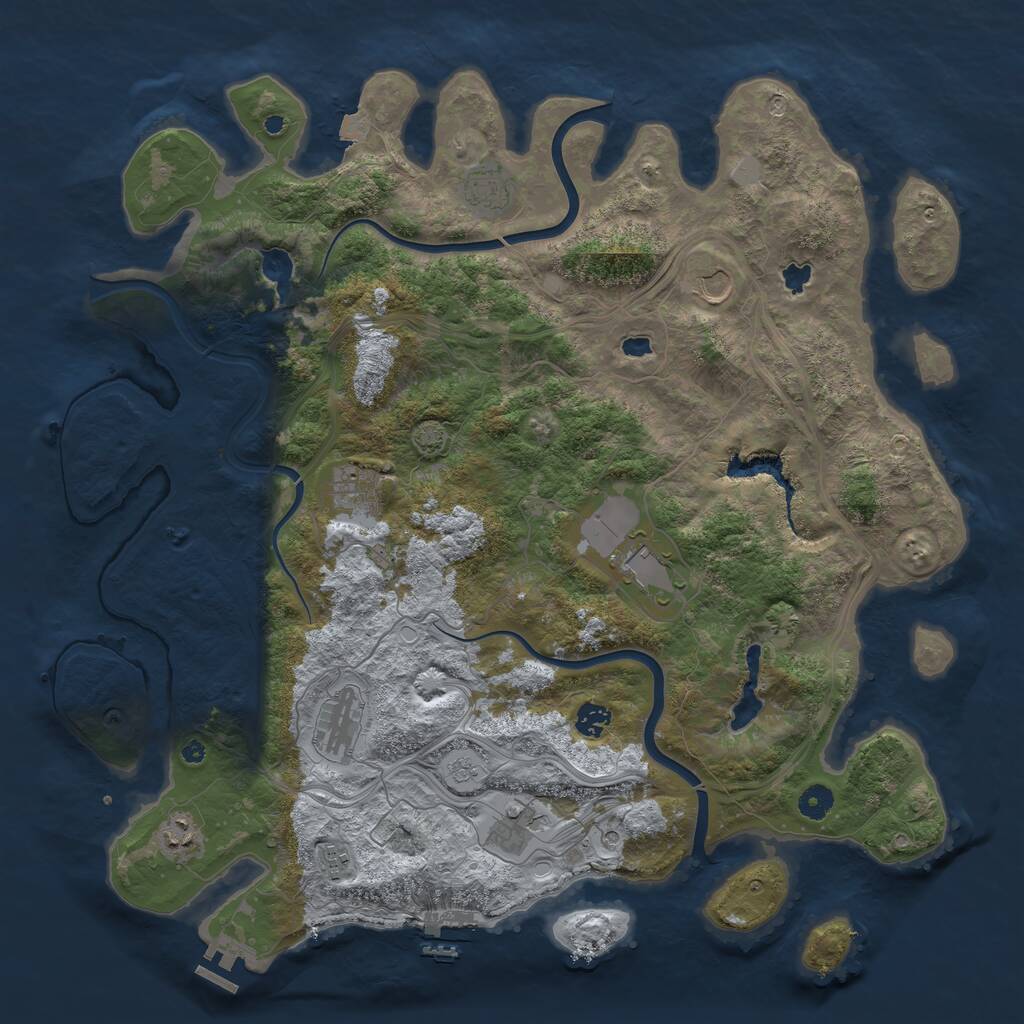 Rust Map: Procedural Map, Size: 4500, Seed: 22764347, 15 Monuments