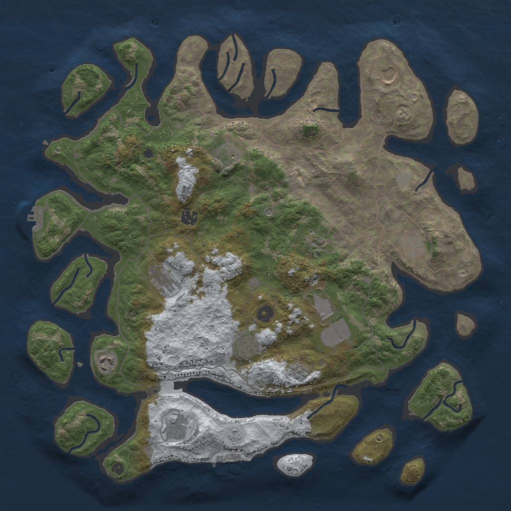 Rust Map: Procedural Map, Size: 4500, Seed: 22764347, 20 Monuments