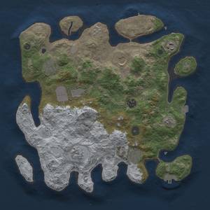 Thumbnail Rust Map: Procedural Map, Size: 3500, Seed: 3, 16 Monuments