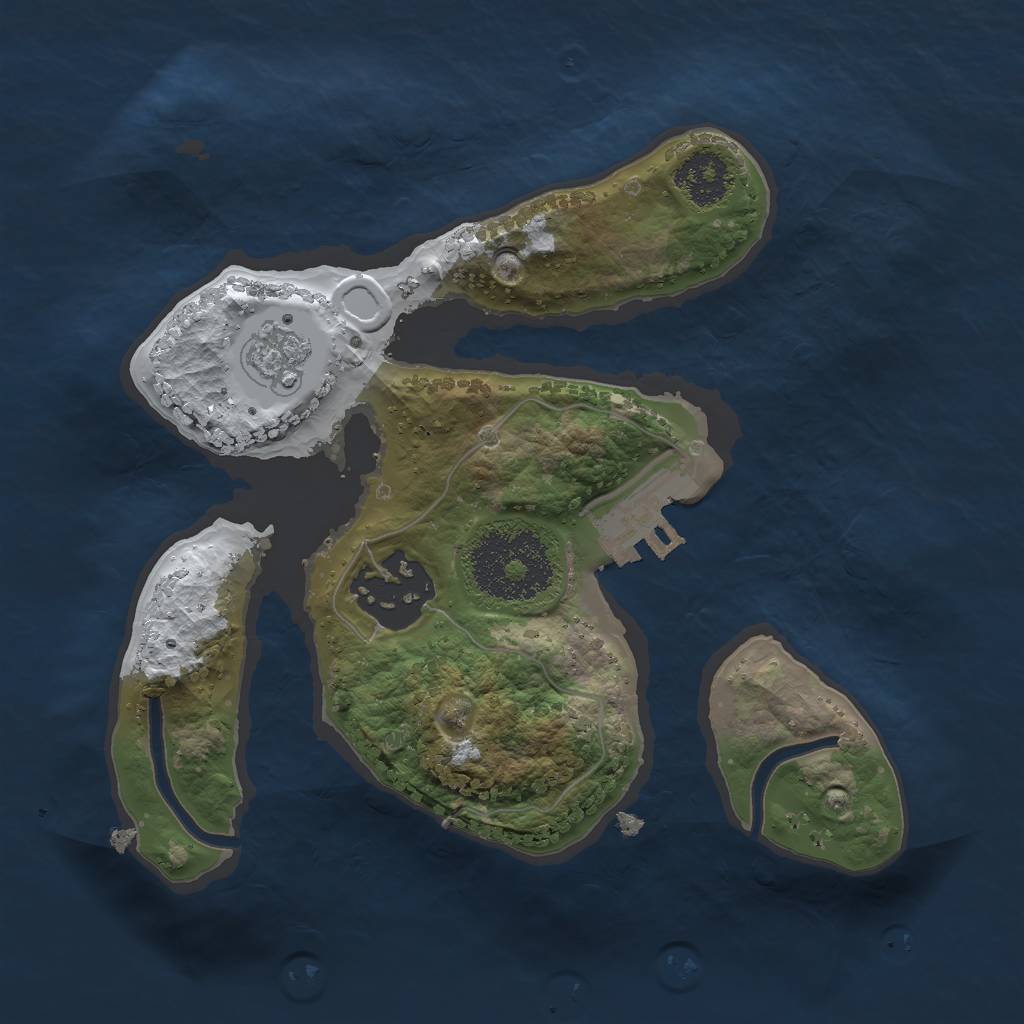 Rust Map: Procedural Map, Size: 2000, Seed: 18888, 8 Monuments