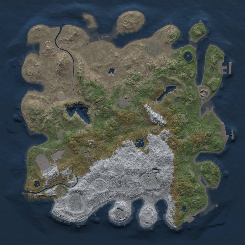 Rust Map: Procedural Map, Size: 4000, Seed: 4550849, 15 Monuments