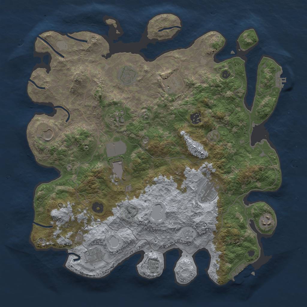 Rust Map: Procedural Map, Size: 4000, Seed: 4550849, 19 Monuments