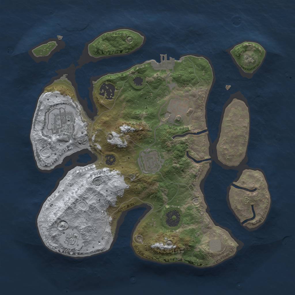 Rust Map: Procedural Map, Size: 2750, Seed: 973732601, 11 Monuments