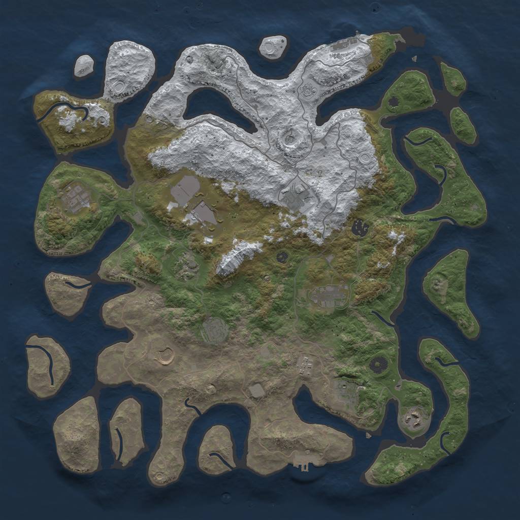 Rust Map: Procedural Map, Size: 4500, Seed: 4571563, 20 Monuments