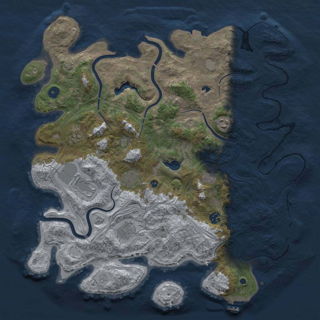 Rust Map: Procedural Map, Size: 4250, Seed: 41741234, 13 Monuments