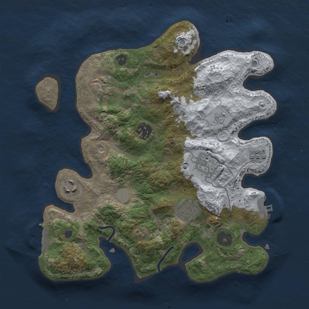 Rust Map: Procedural Map, Size: 3000, Seed: 81023690, 15 Monuments