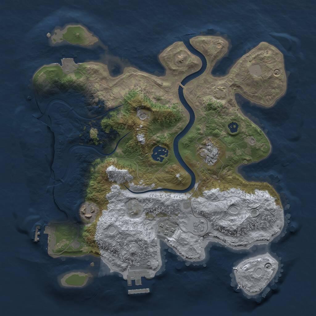 Rust Map: Procedural Map, Size: 3000, Seed: 1649465899, 10 Monuments