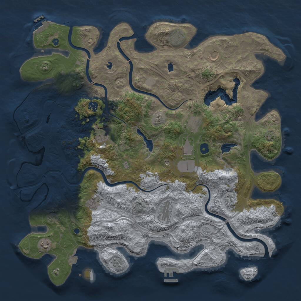 Rust Map: Procedural Map, Size: 4500, Seed: 2842513, 17 Monuments