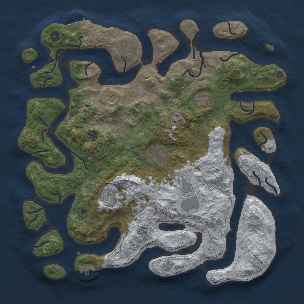 Rust Map: Procedural Map, Size: 4550, Seed: 10121314, 18 Monuments