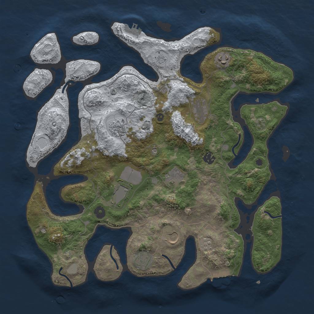 Rust Map: Procedural Map, Size: 4000, Seed: 653642531, 18 Monuments