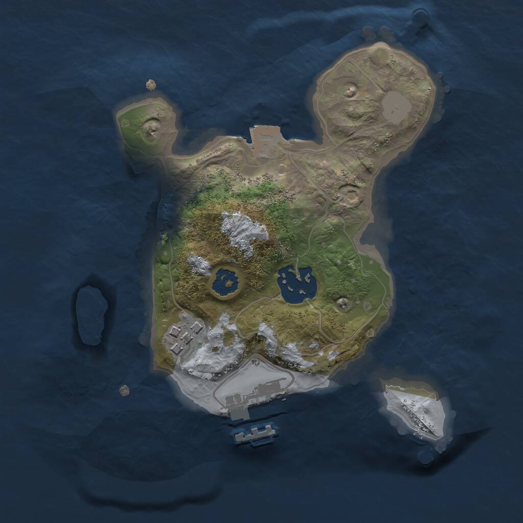 Rust Map: Procedural Map, Size: 2000, Seed: 8754, 4 Monuments
