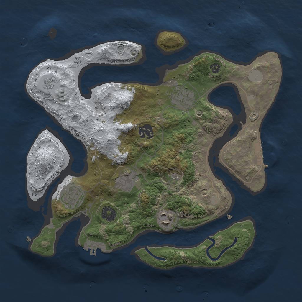 Rust Map: Procedural Map, Size: 3000, Seed: 158706, 14 Monuments