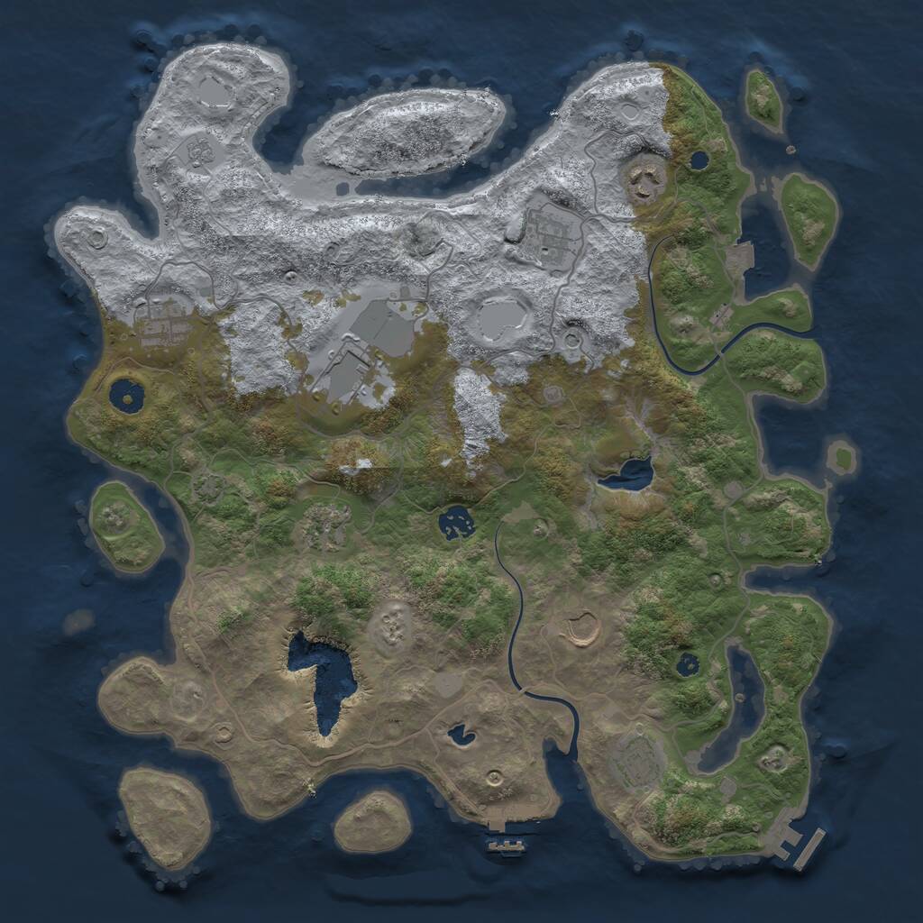 Rust Map: Procedural Map, Size: 4000, Seed: 3220190, 14 Monuments
