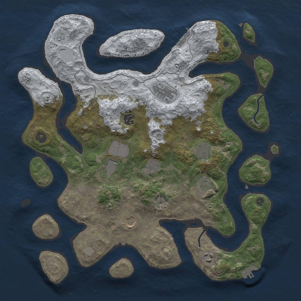 Rust Map: Procedural Map, Size: 4000, Seed: 3220190, 17 Monuments