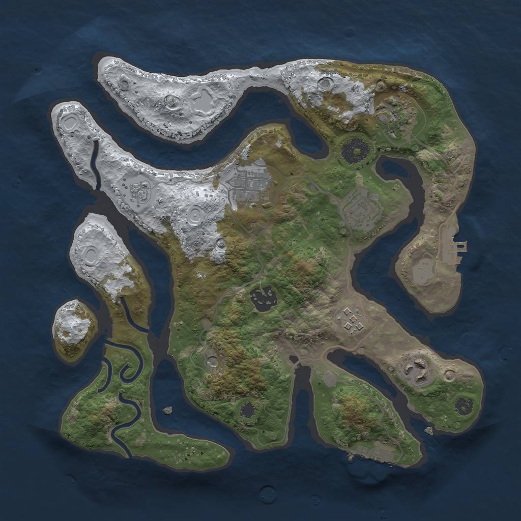 Rust Map: Procedural Map, Size: 3000, Seed: 1192709387, 15 Monuments