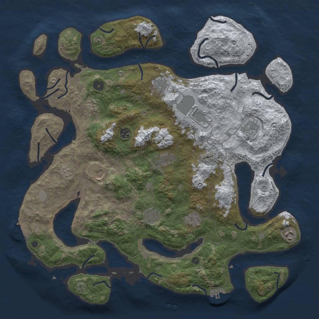 Rust Map: Procedural Map, Size: 4500, Seed: 6315485, 20 Monuments