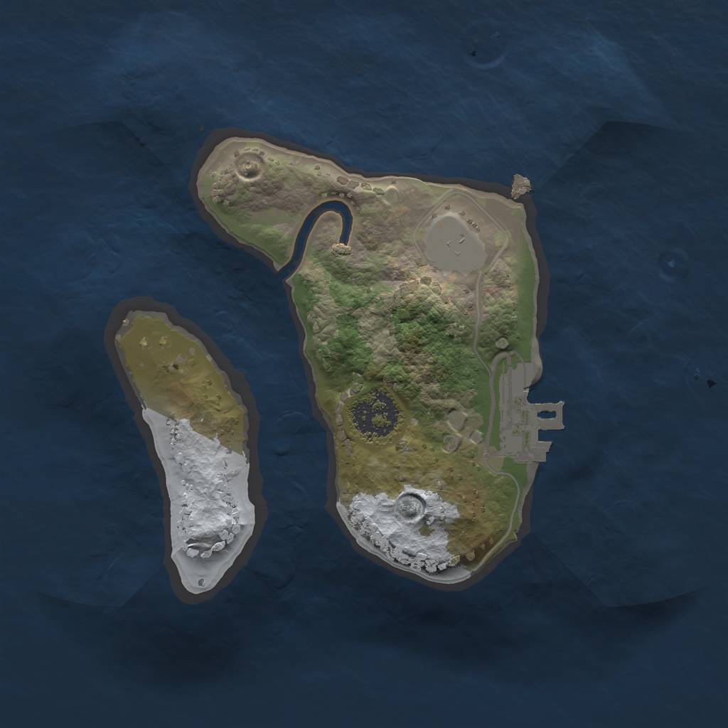 Rust Map: Procedural Map, Size: 1600, Seed: 3, 5 Monuments