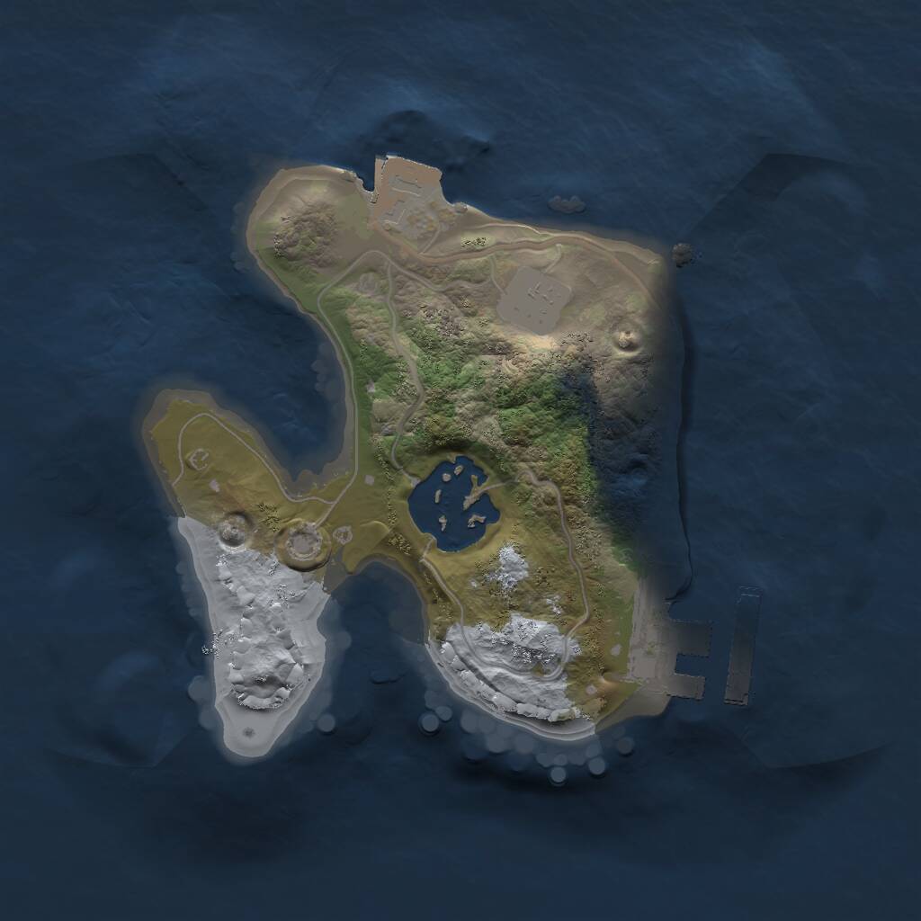Rust Map: Procedural Map, Size: 1600, Seed: 3, 3 Monuments