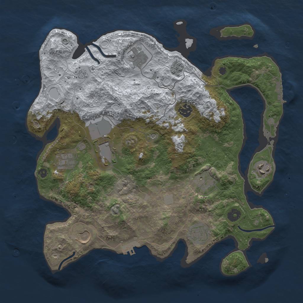 Rust Map: Procedural Map, Size: 3500, Seed: 1475429575, 18 Monuments