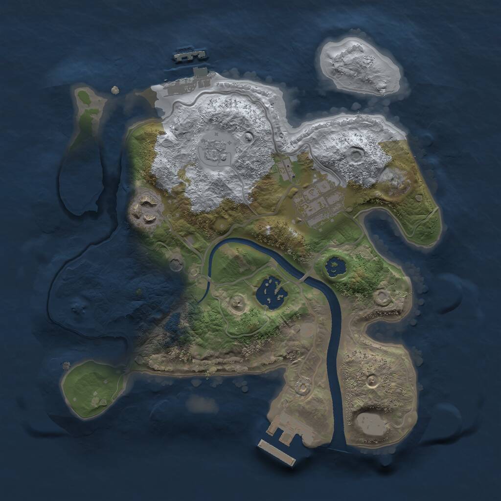 Rust Map: Procedural Map, Size: 2500, Seed: 20812596, 8 Monuments