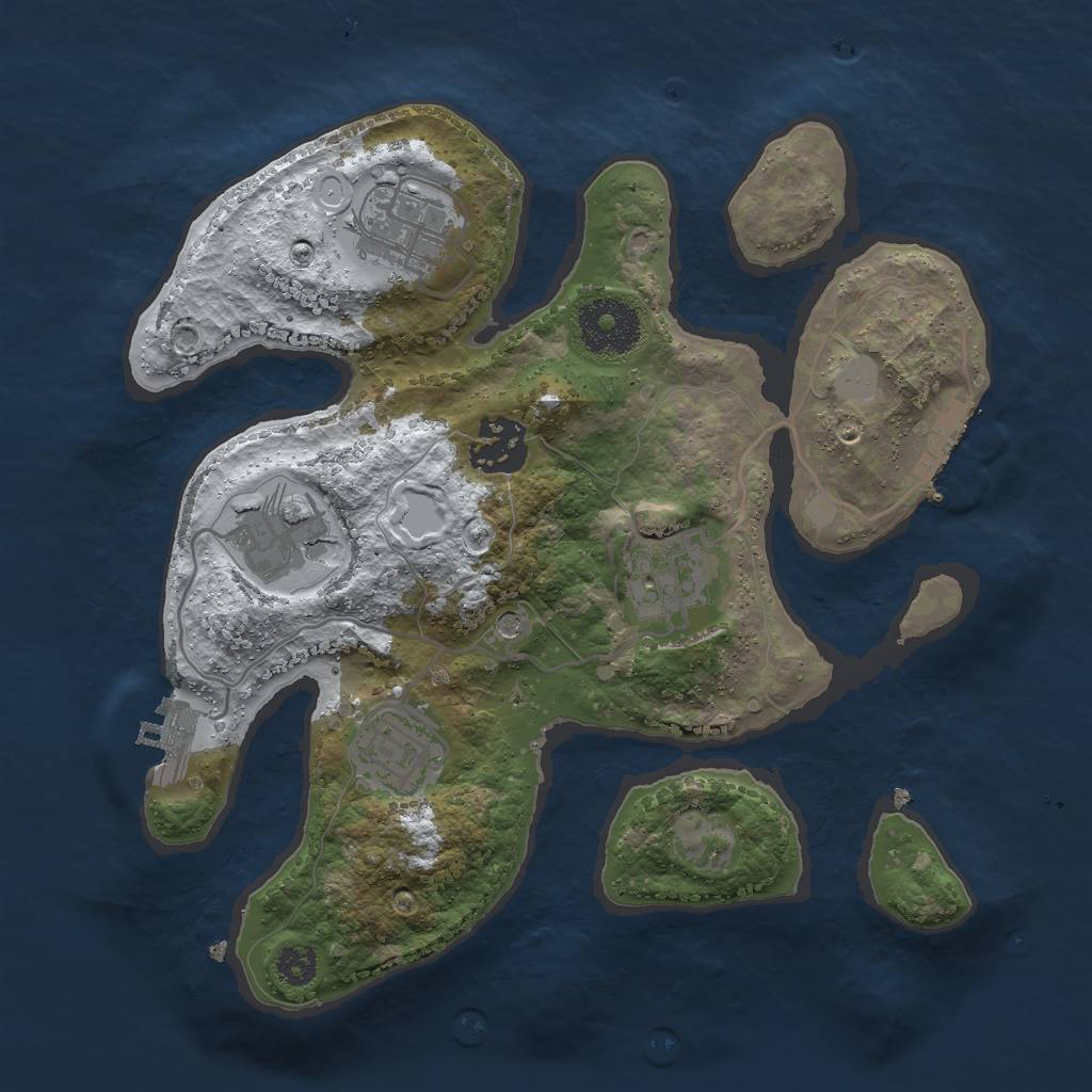 Rust Map: Procedural Map, Size: 2750, Seed: 478359685, 13 Monuments