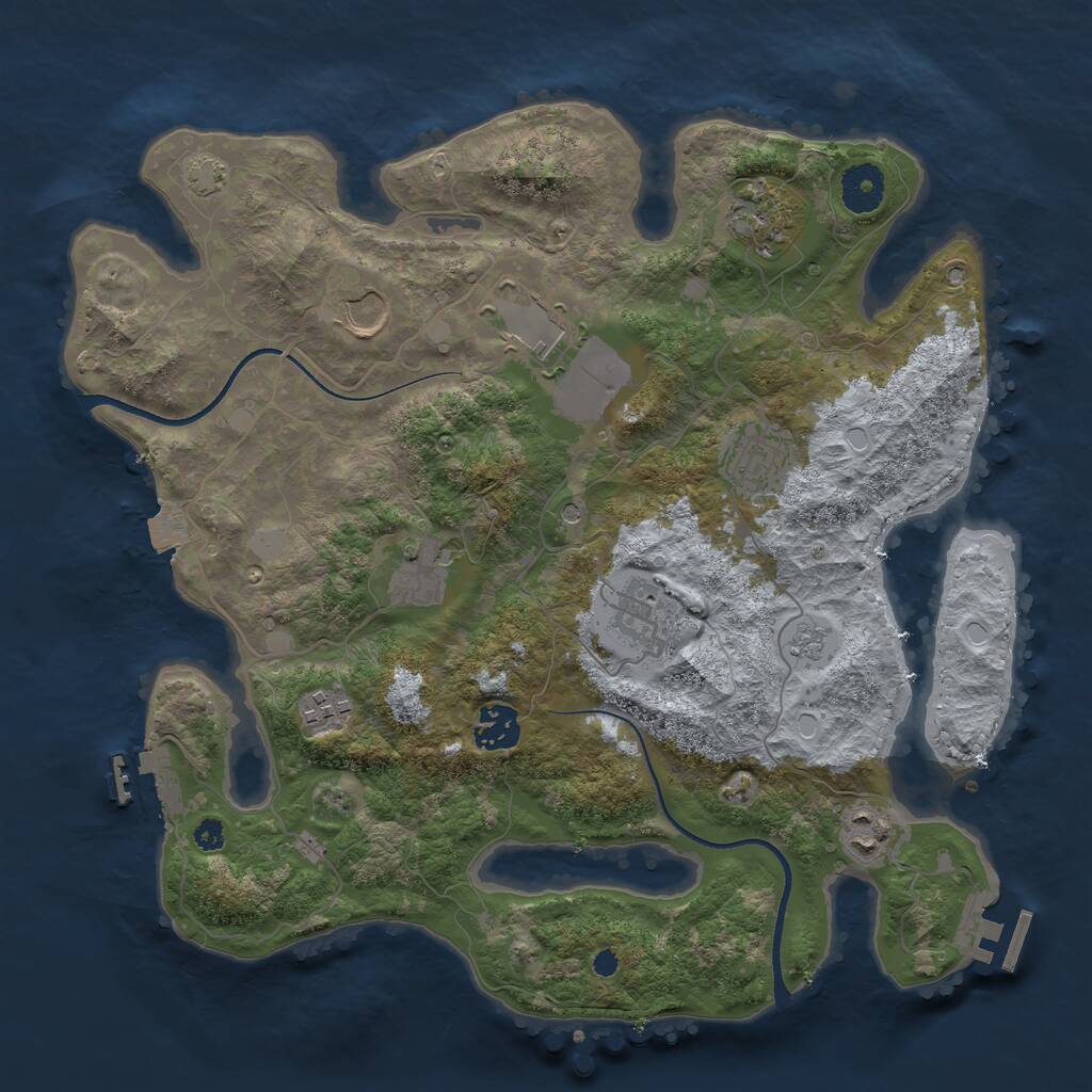 Rust Map: Procedural Map, Size: 3500, Seed: 5949584, 15 Monuments