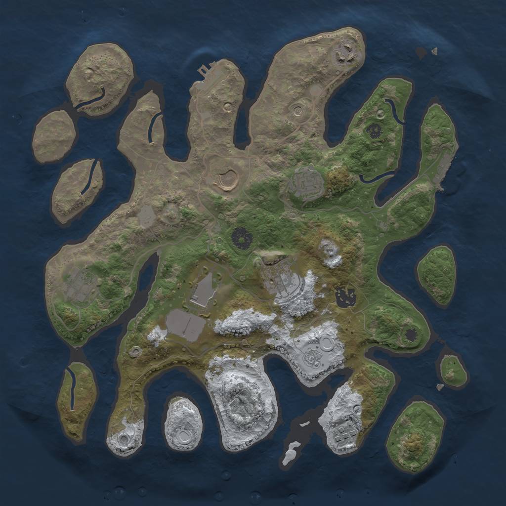 Rust Map: Procedural Map, Size: 3500, Seed: 1475580209, 17 Monuments