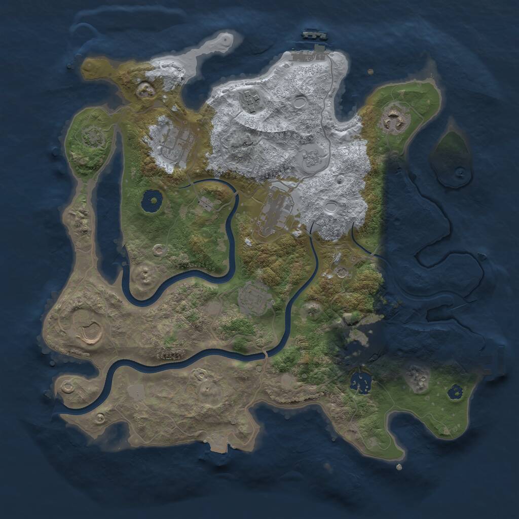 Rust Map: Procedural Map, Size: 3500, Seed: 1576953958, 14 Monuments