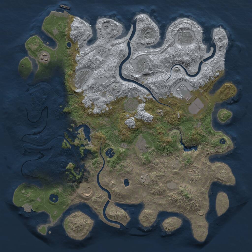Rust Map: Procedural Map, Size: 4200, Seed: 4745206, 17 Monuments