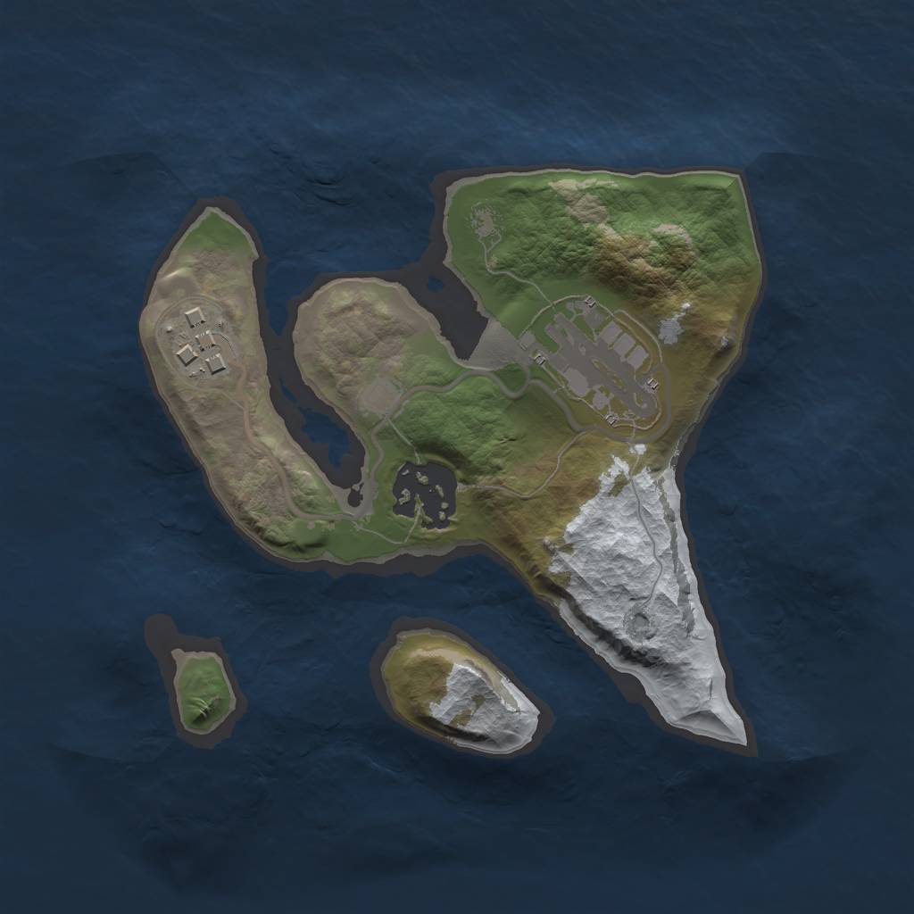 Rust Map: Barren, Size: 2000, Seed: 15412412, 5 Monuments
