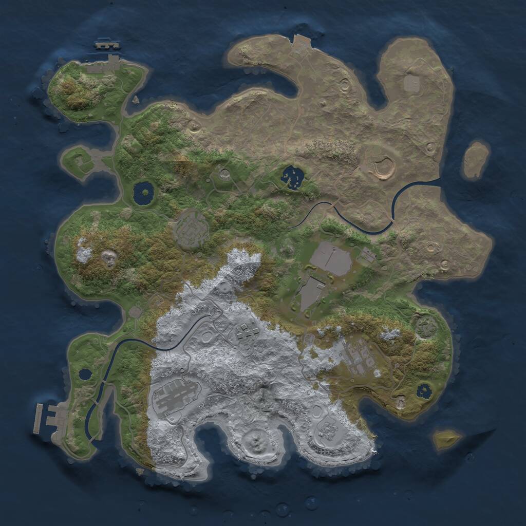 Rust Map: Procedural Map, Size: 3500, Seed: 4290652, 13 Monuments