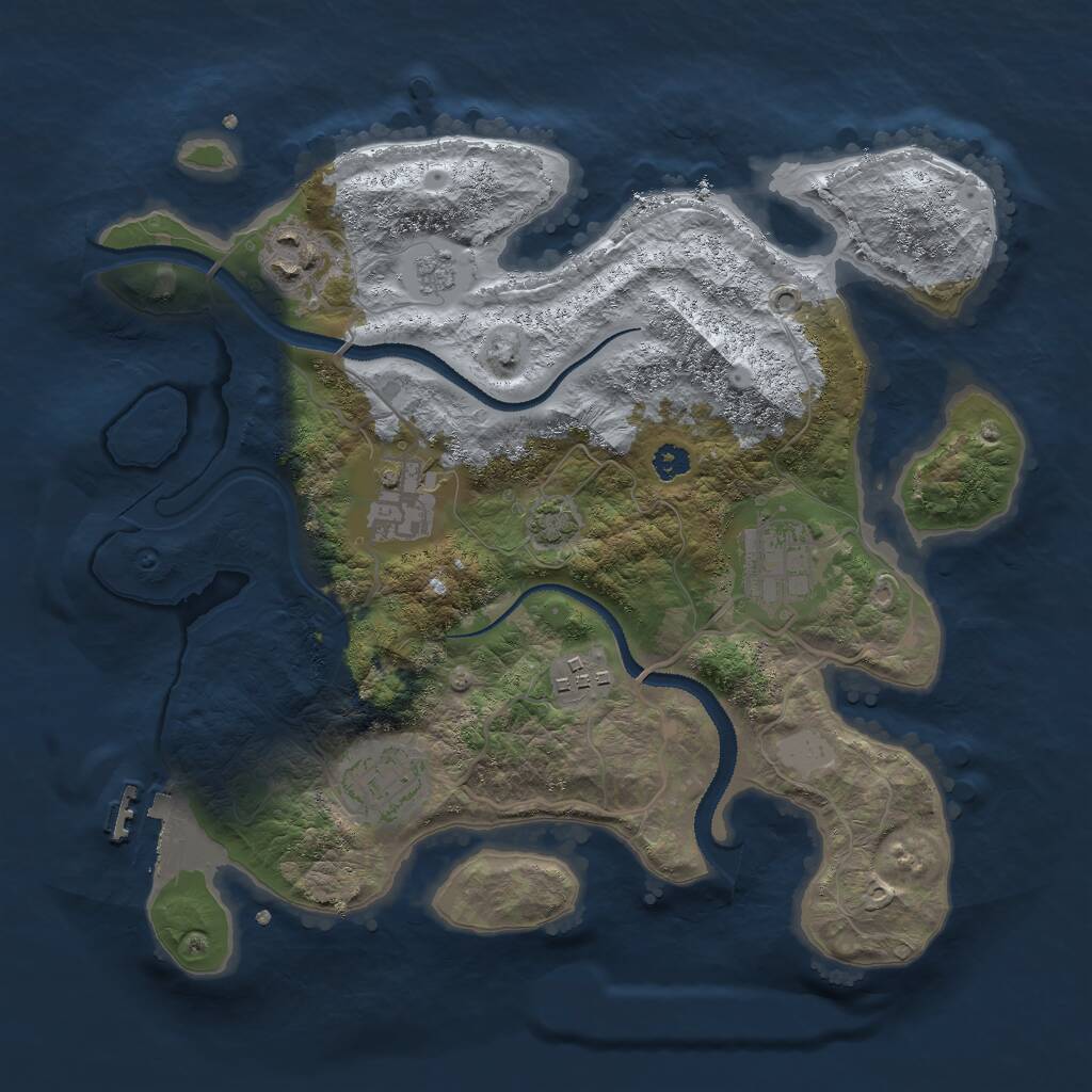 Rust Map: Procedural Map, Size: 3000, Seed: 10287, 9 Monuments