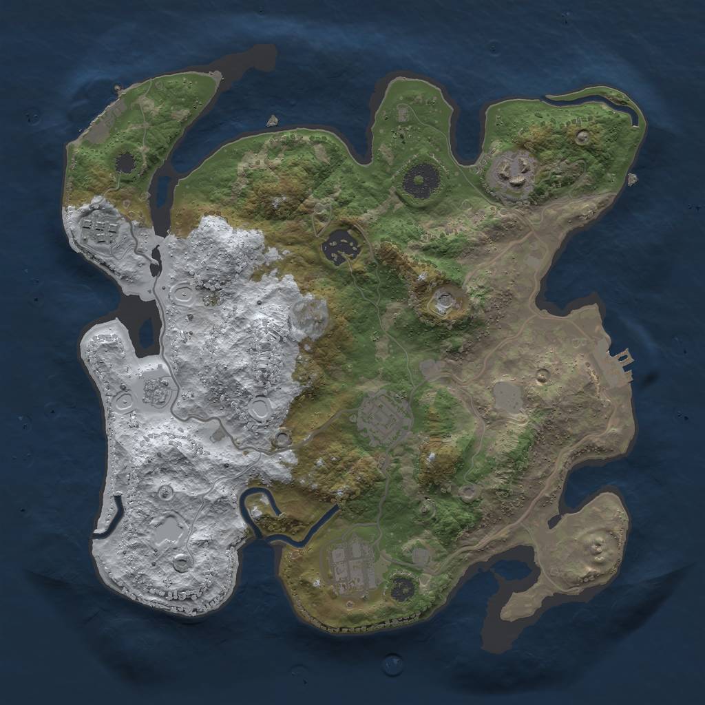 Rust Map: Procedural Map, Size: 3000, Seed: 87463305, 14 Monuments