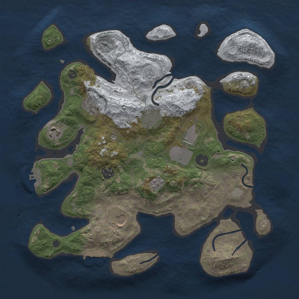 Rust Map: Procedural Map, Size: 3550, Seed: 659788, 16 Monuments