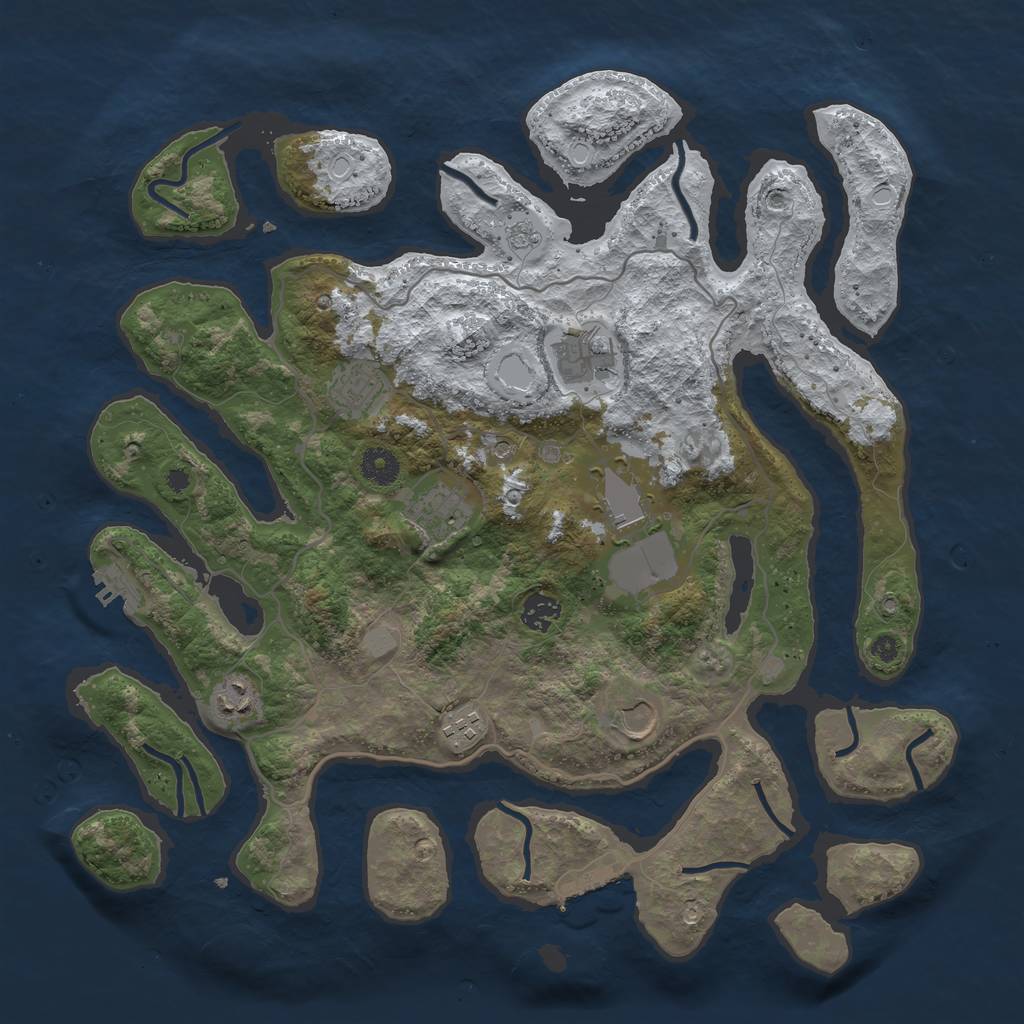 Rust Map: Procedural Map, Size: 4000, Seed: 15030, 17 Monuments