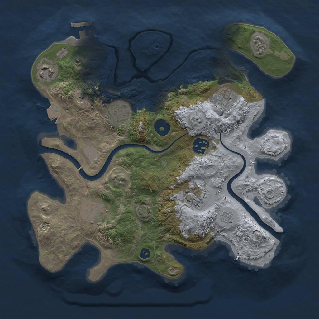 Rust Map: Procedural Map, Size: 3000, Seed: 263494020, 11 Monuments