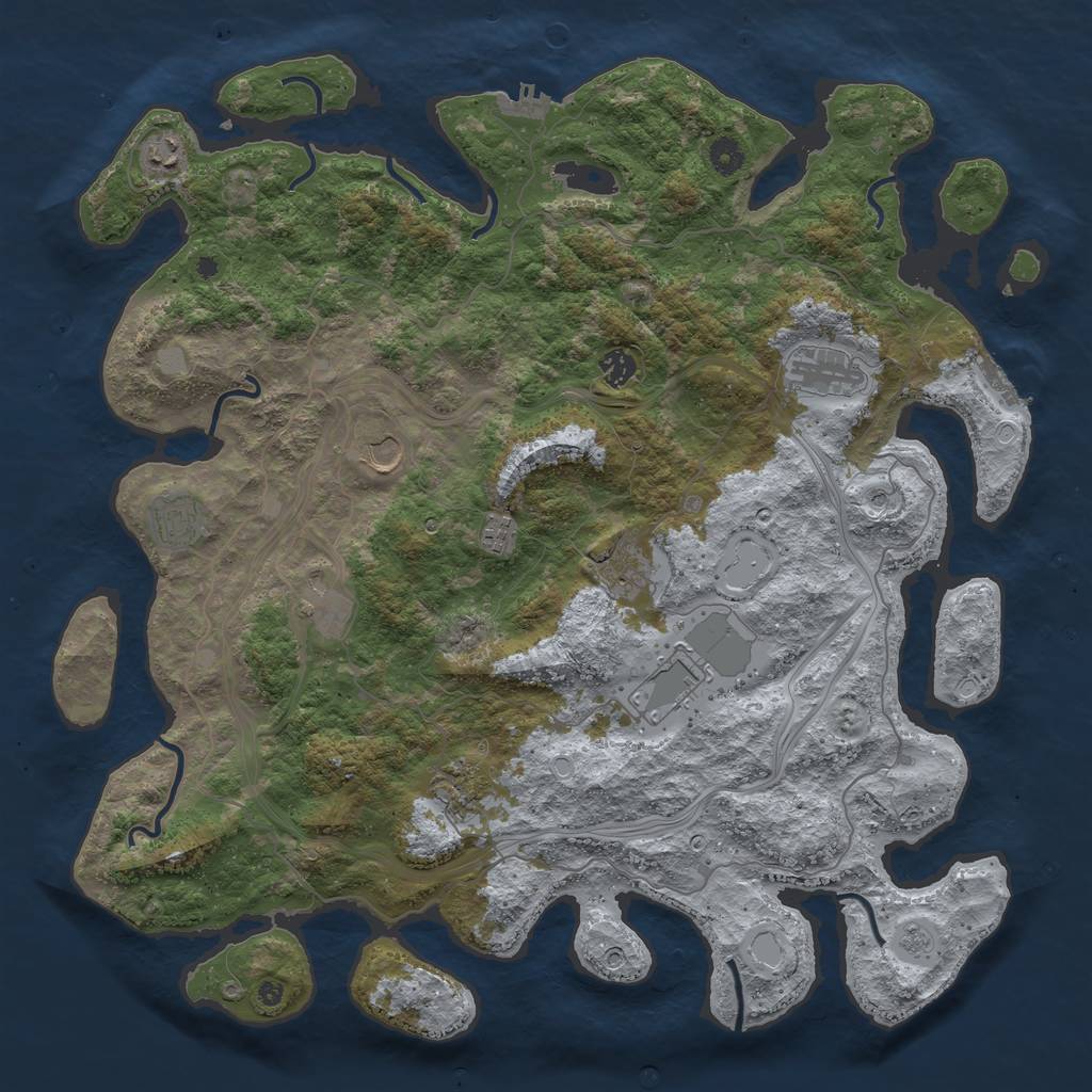 Rust Map: Procedural Map, Size: 4500, Seed: 882688, 17 Monuments