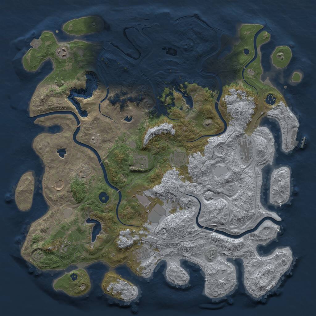 Rust Map: Procedural Map, Size: 4500, Seed: 882688, 16 Monuments