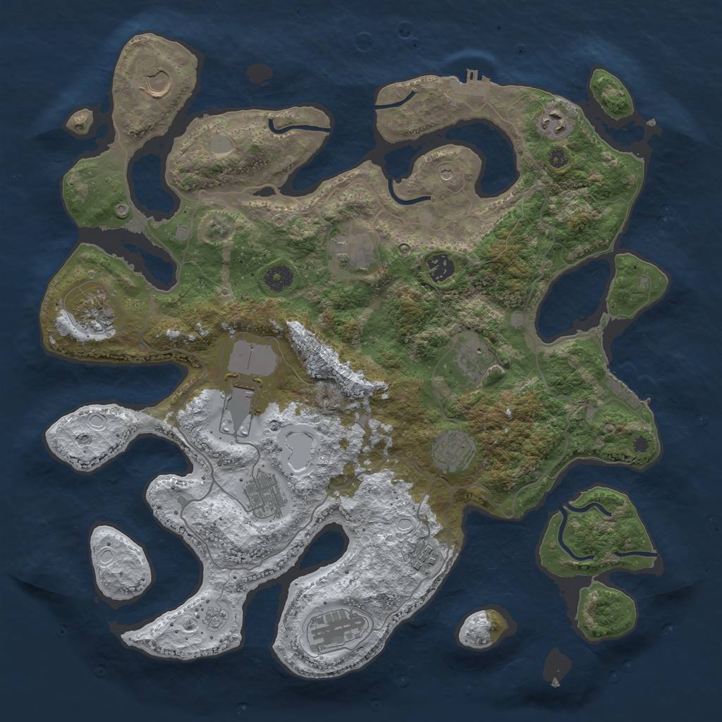 Rust Map: Procedural Map, Size: 4000, Seed: 2613367, 20 Monuments