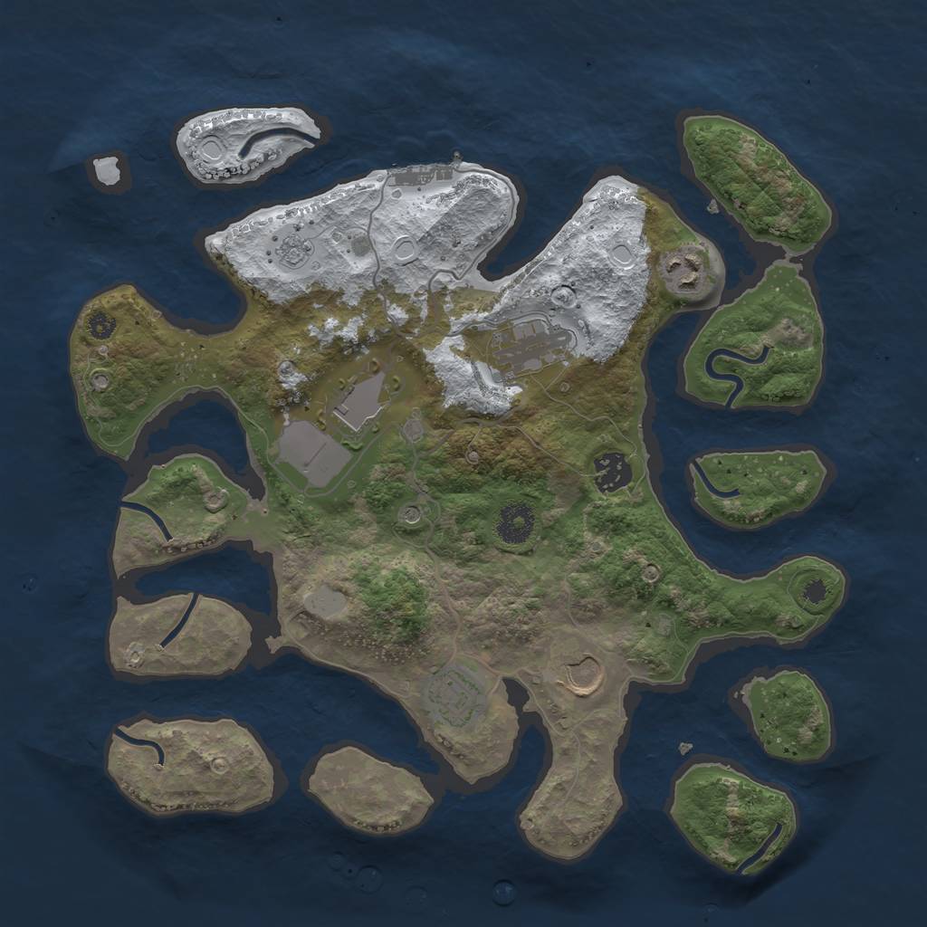 Rust Map: Procedural Map, Size: 3500, Seed: 5475385, 14 Monuments