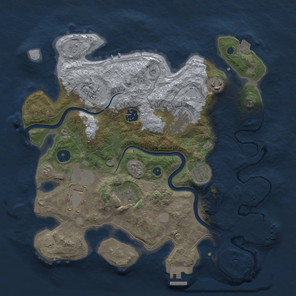Rust Map: Procedural Map, Size: 3500, Seed: 5475385, 13 Monuments