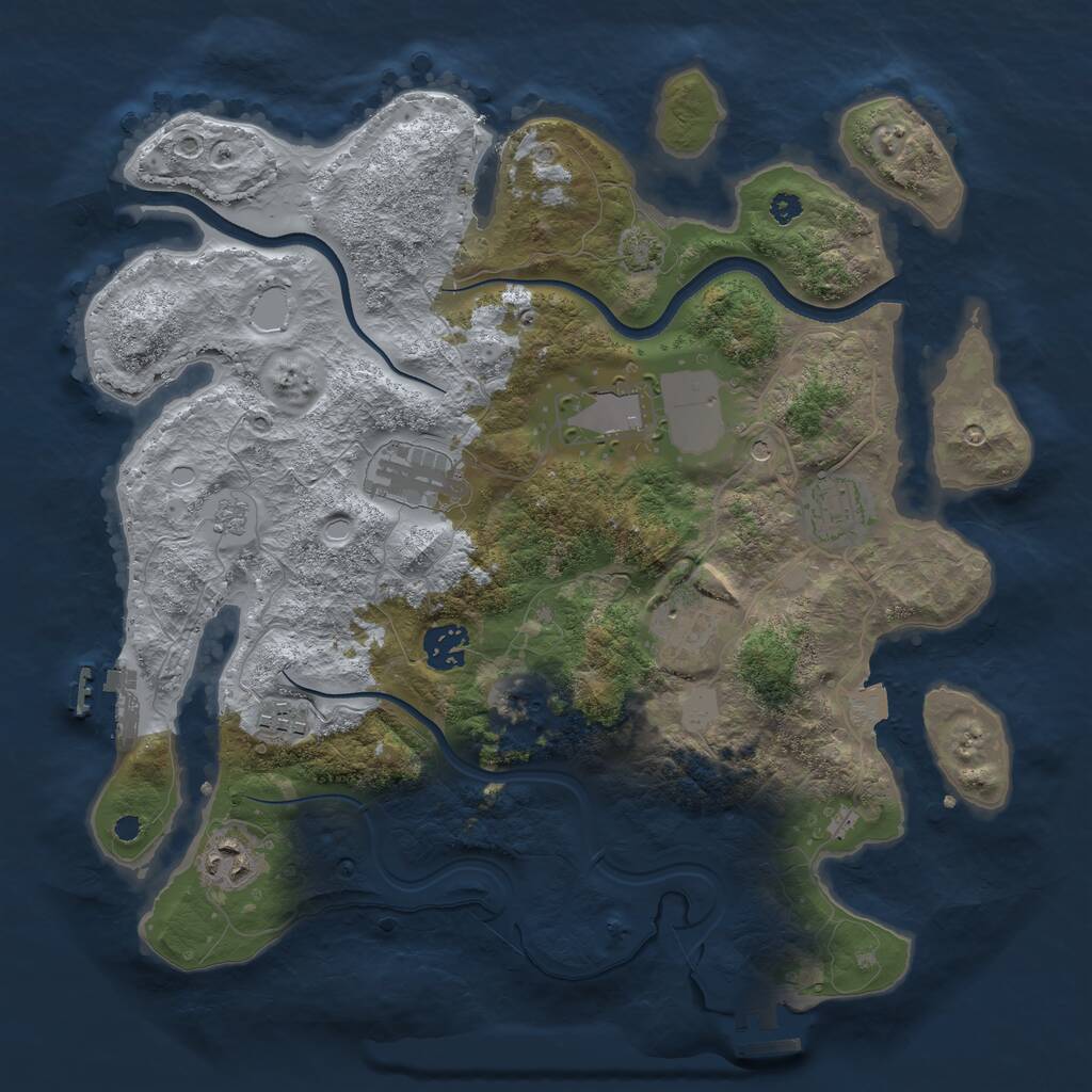 Rust Map: Procedural Map, Size: 3500, Seed: 327272, 13 Monuments