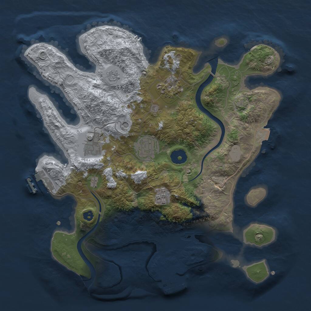 Rust Map: Procedural Map, Size: 3000, Seed: 941360, 10 Monuments