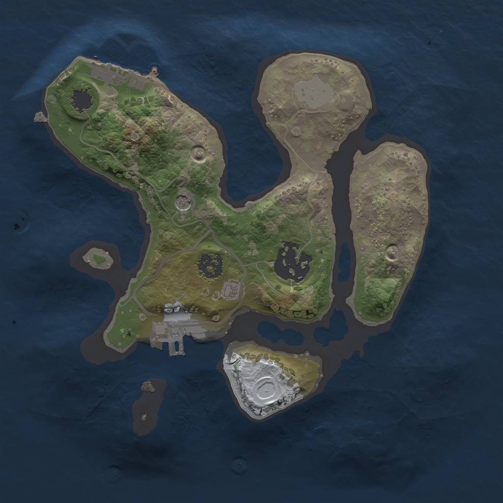 Rust Map: Procedural Map, Size: 2000, Seed: 38187, 9 Monuments