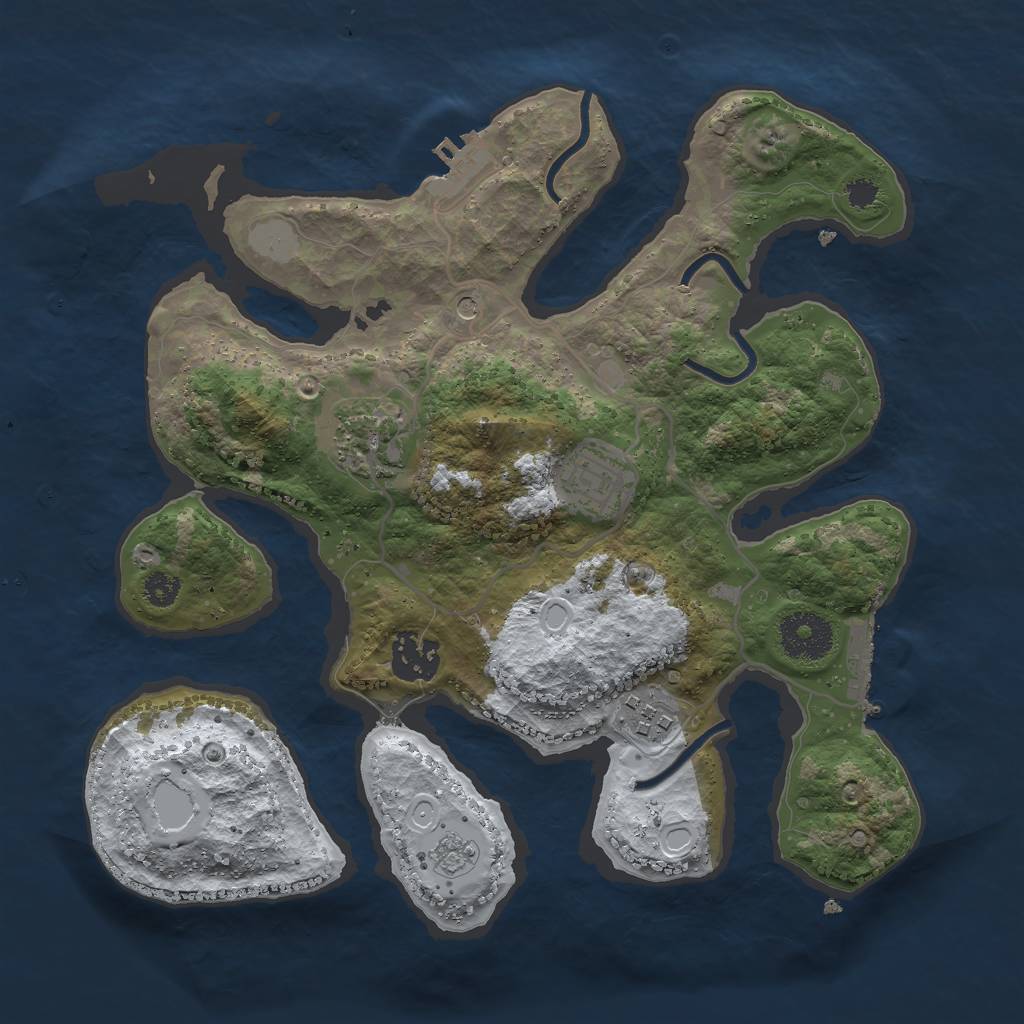 Rust Map: Procedural Map, Size: 3000, Seed: 712372752, 13 Monuments