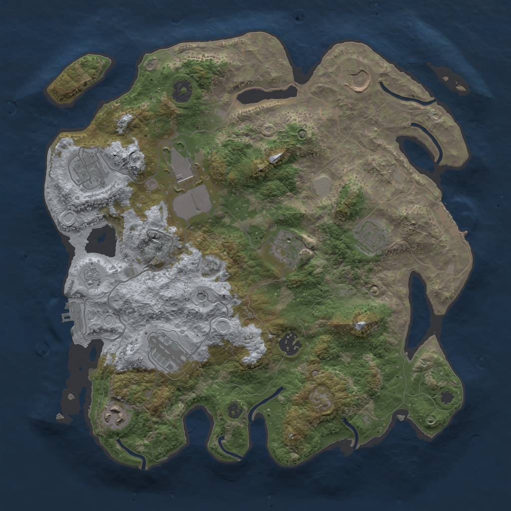 Rust Map: Procedural Map, Size: 3500, Seed: 1921855908, 15 Monuments